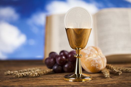 Holy Communion Bread, Wine for christianity religion