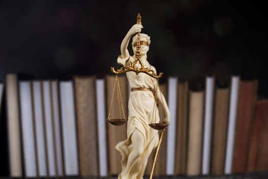 Statue of justice, burden of proof, law theme