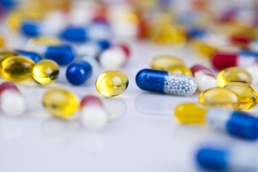 Pills, Tablets, Capsule, Medical background