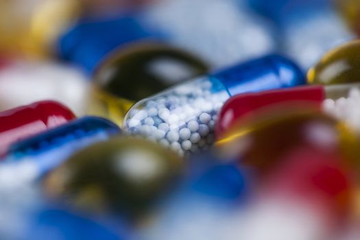 Medicine and healthy, Close up of capsules background