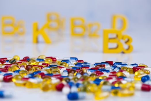 Medicine and healthy, Close up of capsules background