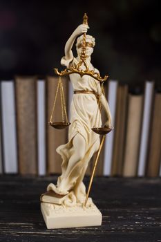 Statue of justice, burden of proof, law theme