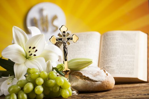 Holy Communion Bread, Wine for christianity religion