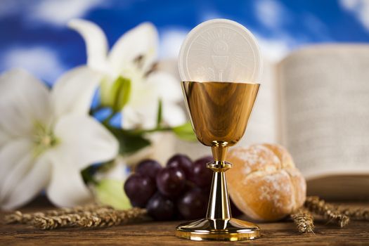 Holy Communion Bread, Wine for christianity religion