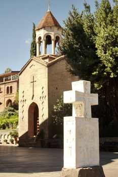 The Cathedral of Sioni or the Cathedral of the Assumption of the Virgin in the old city of Tbilisi, on the banks of the Kura River.