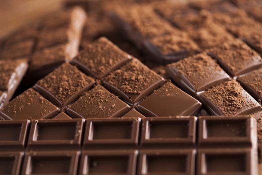 Chocolate sweet, cocoa and food dessert background