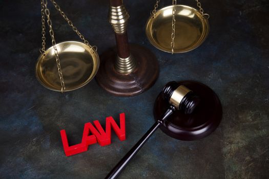 Law and justice concept, legal code and scales