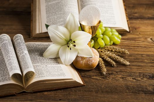 Holy Communion Bread, Wine for christianity religion