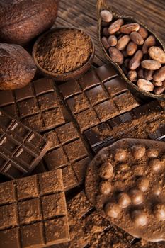 Chocolate sweet, cocoa and food dessert background