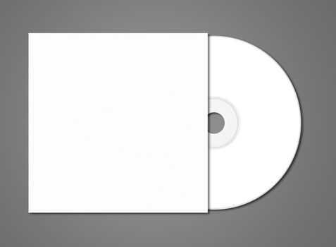 White CD - DVD and cover mockup template isolated on dark grey background