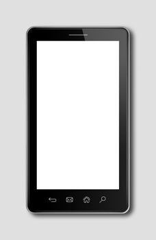 smartphone, digital tablet pc mockup template. Isolated on dark grey