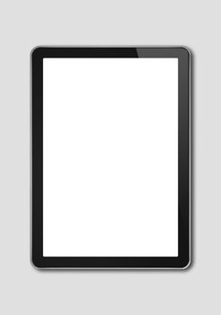 Vertical Digital tablet pc, smartphone mockup template. Isolated on grey