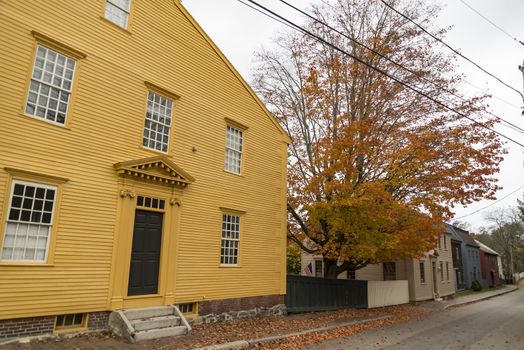 Street near Strawbery Banke Museum Portsmouth, New Hampshire, USA.