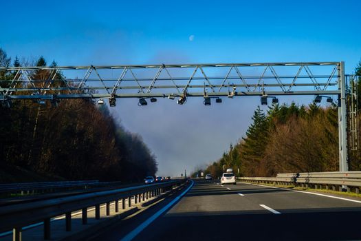 Electronic toll system on highway in Slovenia om the A1 highway was recently introduced for freight traffic