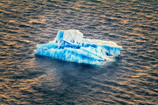 Arctic iceberg ice stock area Novaya Zemlya. array of ice floating in ocean