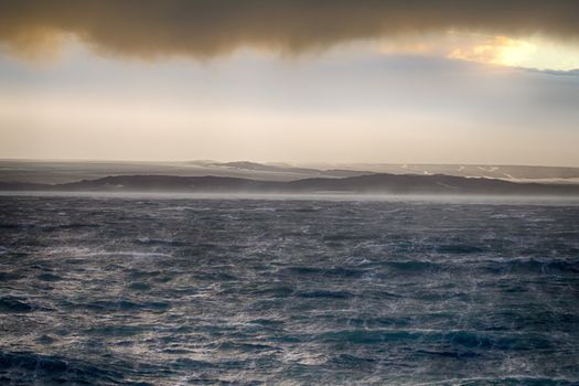 Kara sea (basin of Arctic ocean) in high Arctic (Novaya Zemlya archipelago). old name of Kara sea - Ice cellar, but now no ice