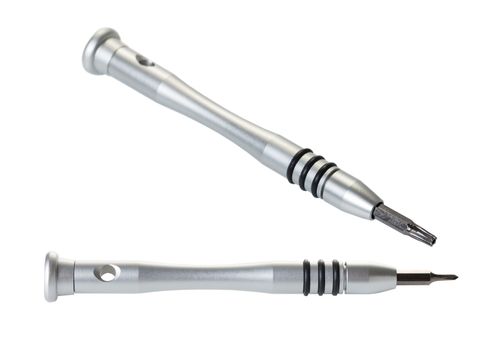 tool screwdriver close-up on white isolated background