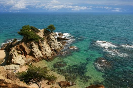 Typical Costa Brava landscape near Tossa de Mar in Spain