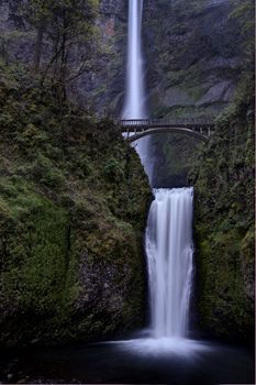 Multnomah Falls Oregon cascading tall waterfall scenic