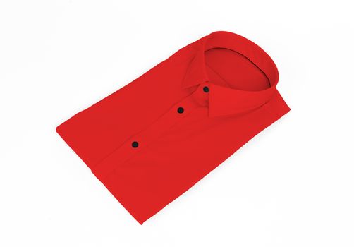 Red man shirt on white background - New and folded