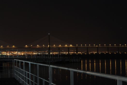 Lisbon skyline at night