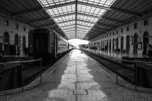 Modern steel-style lisbon train station