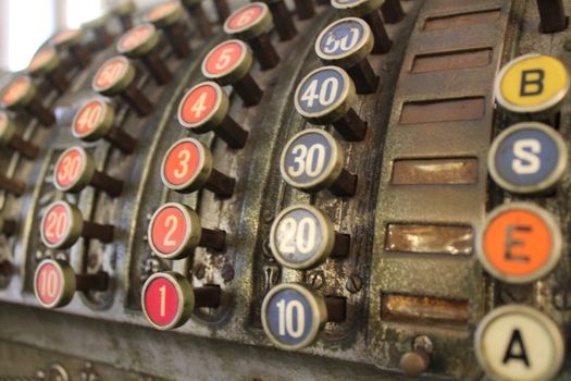 Antique metal cash register