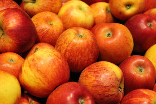 Basket of fresh red apple fruit