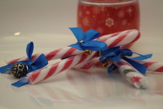 Christmas decoration with sugar sticks