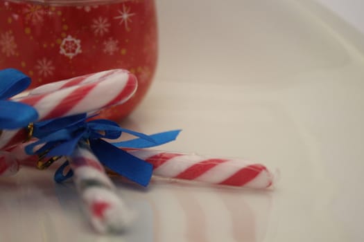 Christmas decoration with sugar sticks