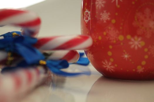 Christmas decoration with sugar sticks