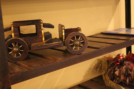 Antique toy in wood toy car