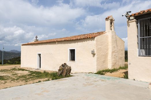 the Sanctuary Nostra Signora del Monte about twenty kilometers from Golfo Aranci in an elevated position to dominate the splendid Gulf of Marinella