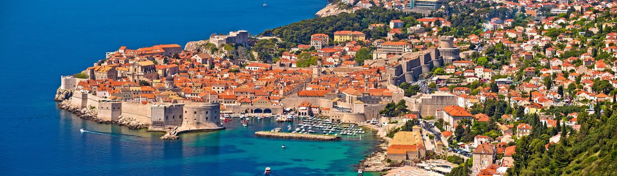 Historic town of Dubrovnik panoramic view, Dalmatia region of Croatia