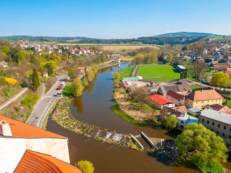 View of Sazava River from Ledec Castle, Ledec nad Sazavou, Czech Republic.