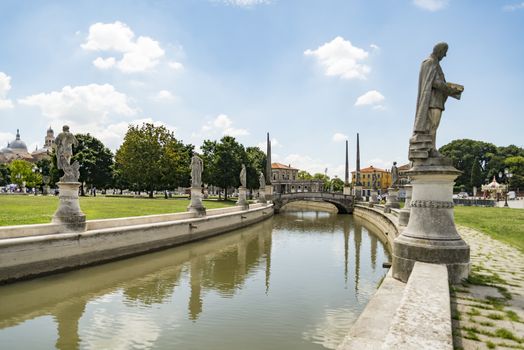 the oval canal arounf the fountain in Prato della Valle in Padua, Italy