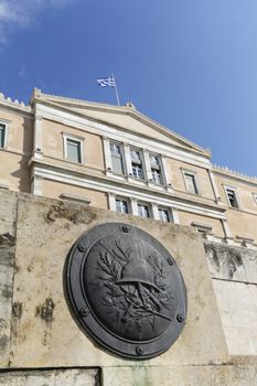The Hellenic Parliament building in Athens, Greece