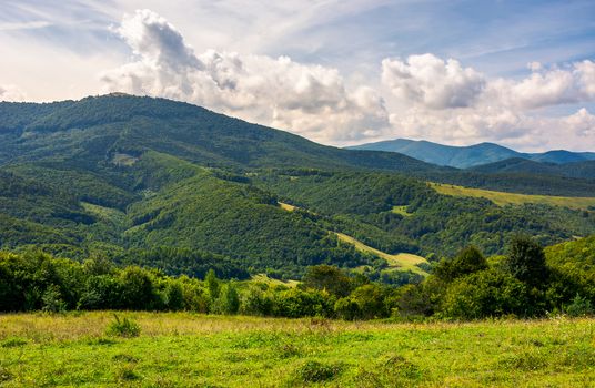 lovely Carpathian countryside in autumn. beautiful scenery of mountainous Volovets district, Ukraine