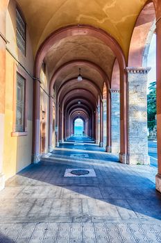 Scenic portico near Corso Vannucci, in the city centre of Perugia, Italy
