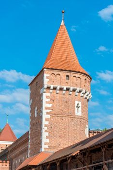 Tower of the Florian Gate, architecture of the city of Krakow, Poland