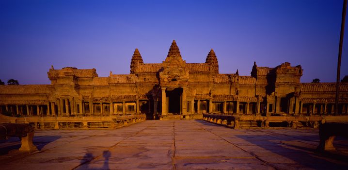 Film scan,Angkor Wat temple in Cambodia.  is the largest Hindu temple complex and religious monument in the world
