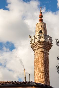 Minaret made of  stone in Ottoman time Mosques in view