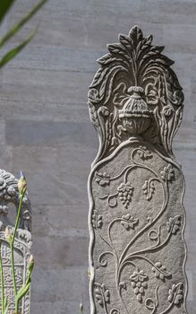 Old stone on the graves in Istanbul from Ottoman time