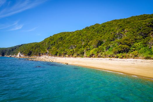 Abel Tasman National Park. White sand bay and turquoise sea. New Zealand