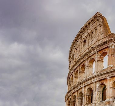 architectural detail of the colosseum in Rome