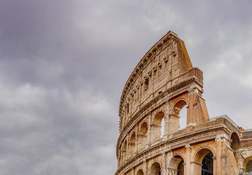 architectural detail of the colosseum in Rome