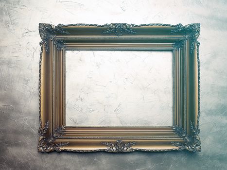 Old Picture Frame On Gold Wall, Design Element