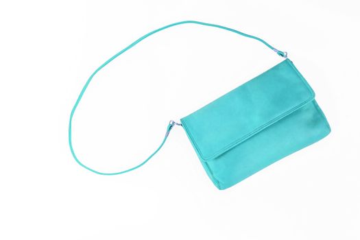 colorful fashionable clutch bag isolated on white background.