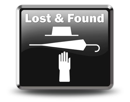 Icon, Button, Pictogram with Lost and Found symbol