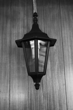 Antique lantern for interior photo in black and white